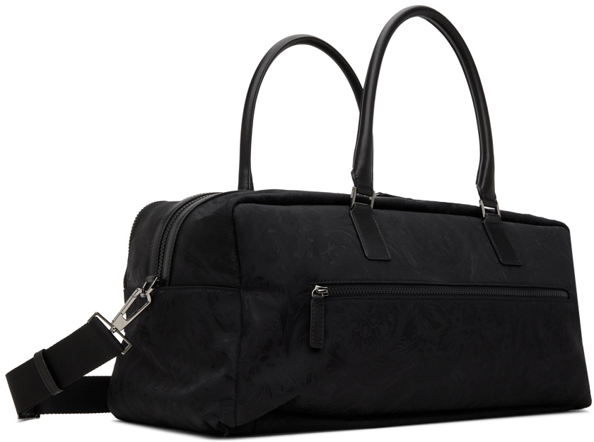 Versace Black Nylon Barocco Duffle Bag