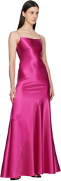 ALAÏA Pink Slip Silk Maxi Dress