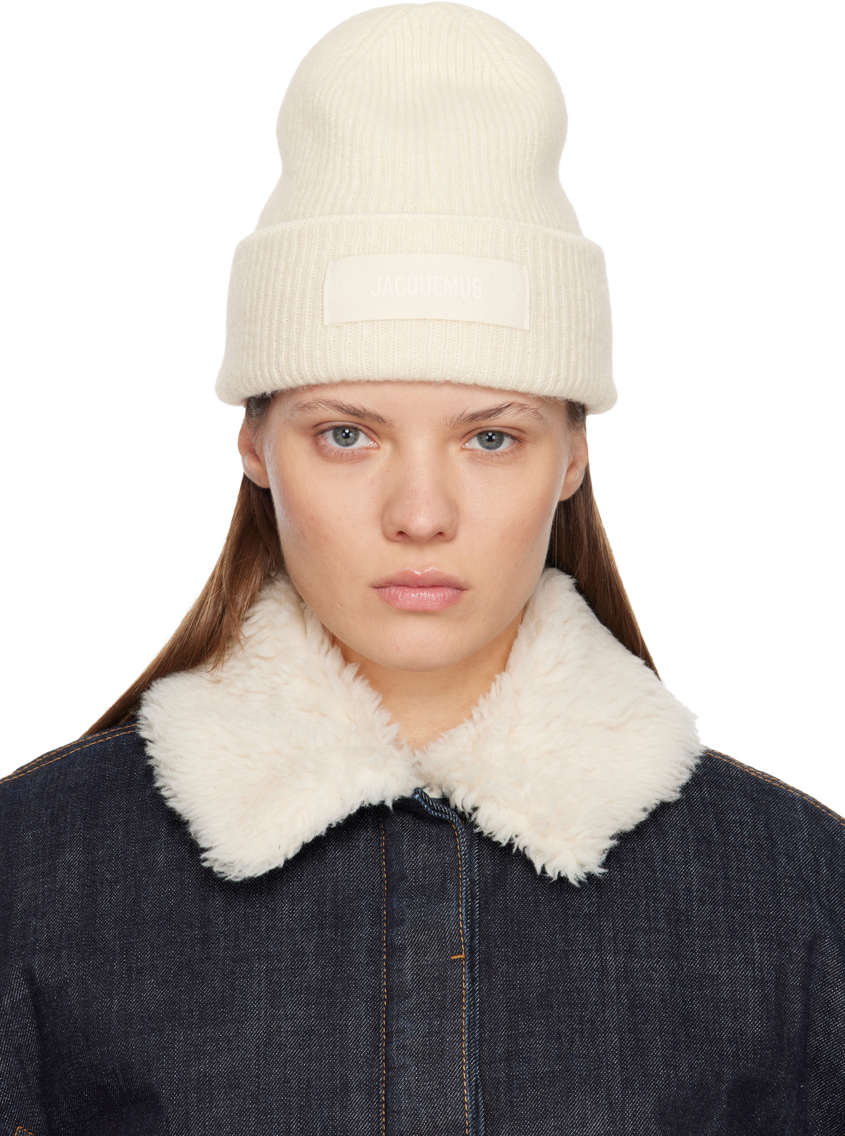 JACQUEMUS Off-White 'Le bonnet Gros Grain' Beanie Jacquemus