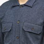 Universal Works Men's Soft Flannel Utility Overshirt in Navy