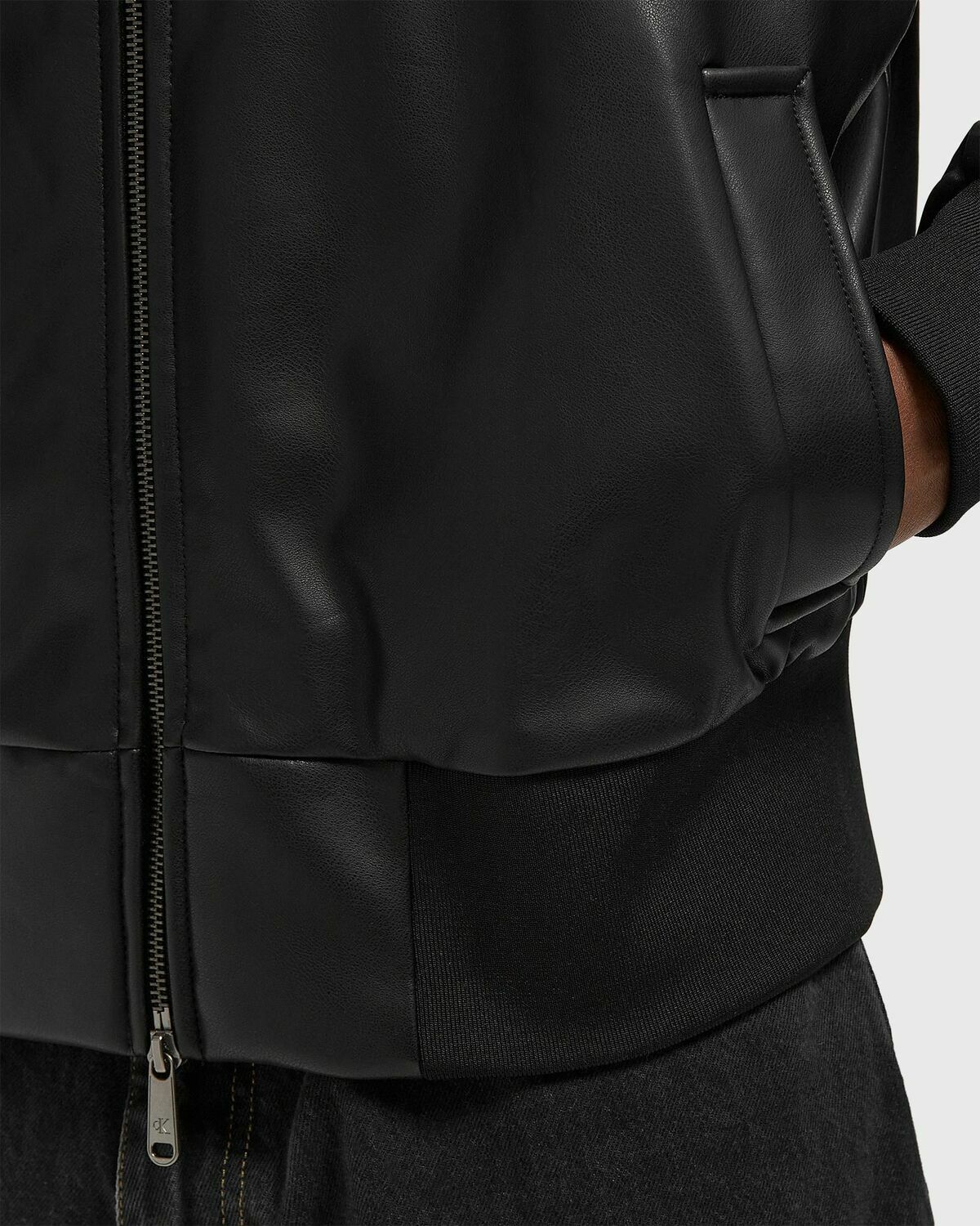 Calvin Klein Jeans LS FAUX LEATHER SHERPA COLLAR BO Black Mens Bomber Jacket