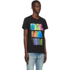 Balmain Black and Multicolor Logo T-Shirt
