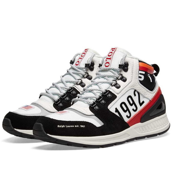 Photo: Polo Ralph Lauren Trainer 100 Mid Black, White & Red