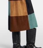 Rixo Patchwork suede coat