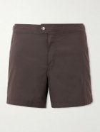 TOM FORD - Straight-Leg Mid-Length Swim Shorts - Brown