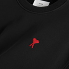 AMI Paris Men's Heart Crew Sweatshirt in Black
