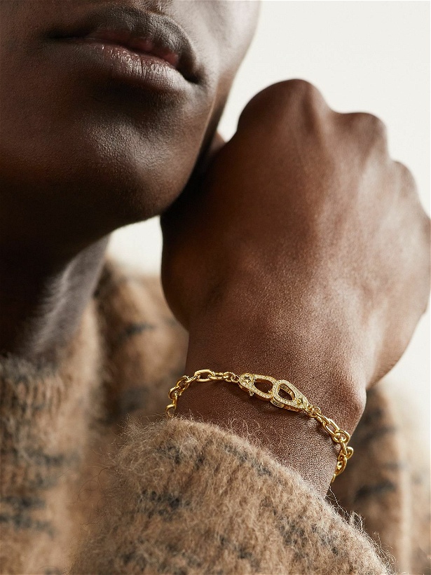 Photo: Foundrae - Sister Hook Gold Diamond Chain Bracelet