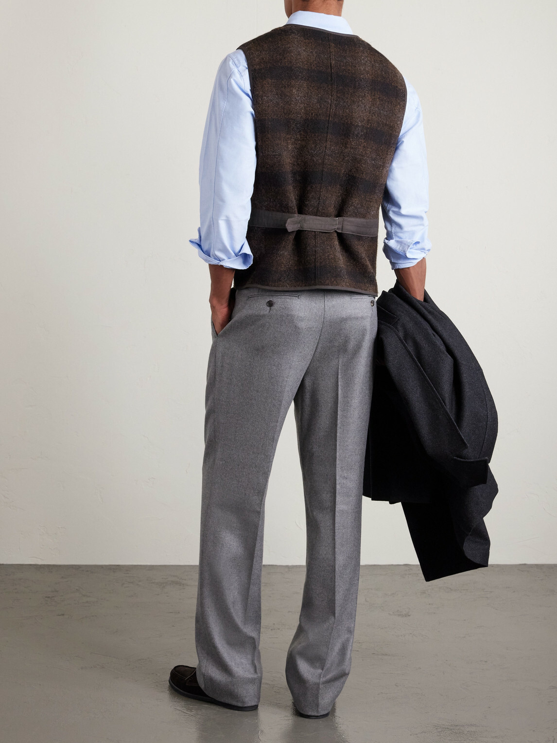 RRL - Monroe Slim-Fit Checked Wool and Cotton-Blend Vest - Brown