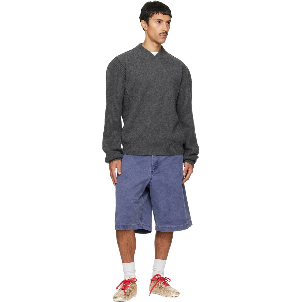 Marni Gray V Neck Sweater