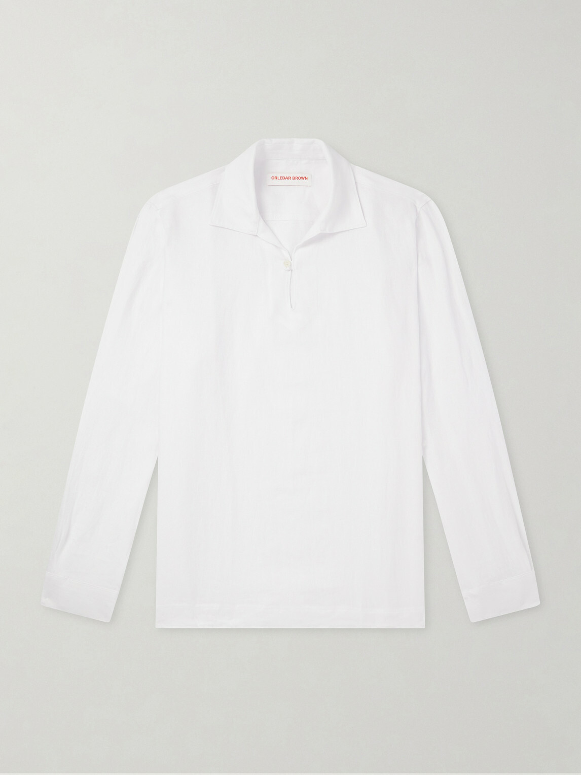 ORLEBAR BROWN ホワイト長袖ポロシャツ Orlebar Brown - Vincent Linen Polo Shirt - White Orlebar Brown