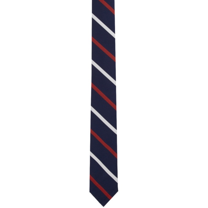 Photo: Thom Browne Navy Banker Stripe Classic Necktie
