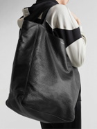 SAINT LAURENT - Logo-Print Full-Grain Leather Tote Bag