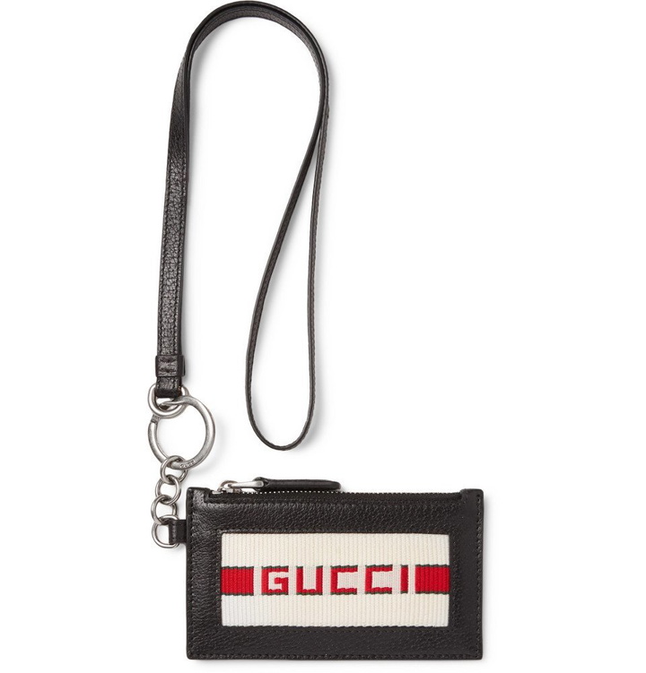 Photo: Gucci - Webbing-Trimmed Full-Grain Leather Cardholder - Men - Black