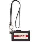 Gucci - Webbing-Trimmed Full-Grain Leather Cardholder - Men - Black