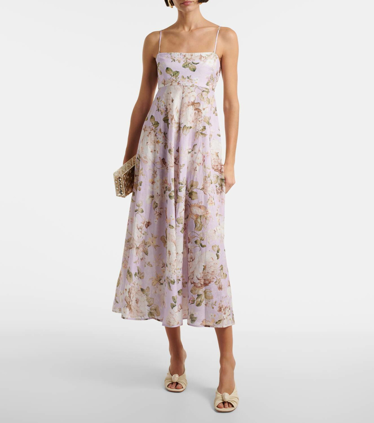 【Zimmermann】アカシア花柄 リネン ミディドレス☆関税込 Zimmermann Acacia floral linen midi dress Zimmermann