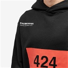 424 Men's Patch Logo Hoody in Black