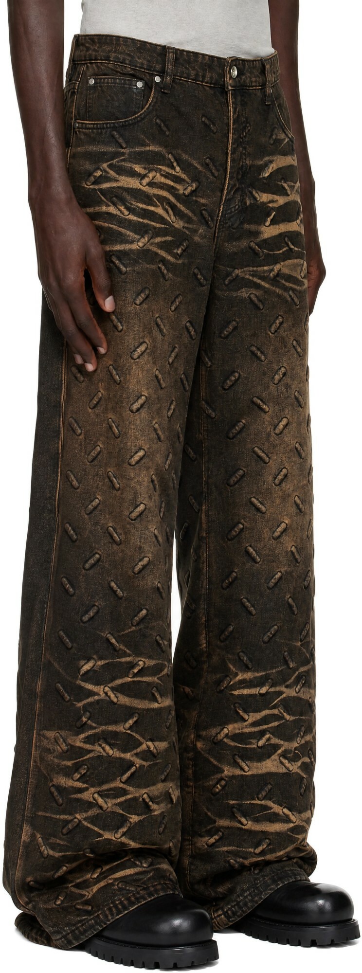 Who Decides War Black Thread Plate Jeans