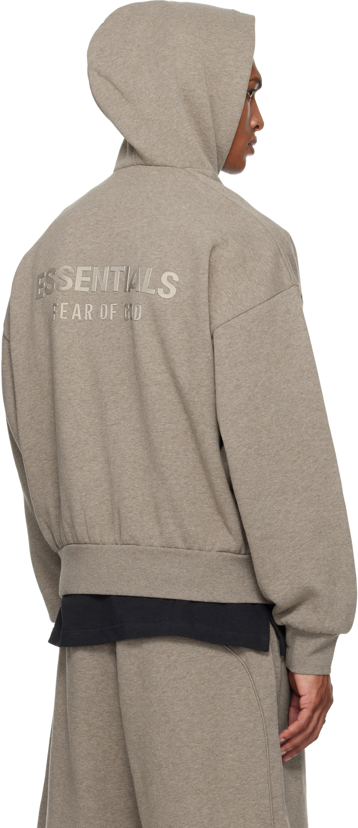 ESSENTIALS Brown Classic Fleece Zip-Up Brown Zip Up Essentials 