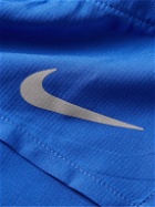 Nike Running - Stride Straight-Leg Mesh-Panelled Dri-FIT Ripstop Drawstring Shorts - Blue