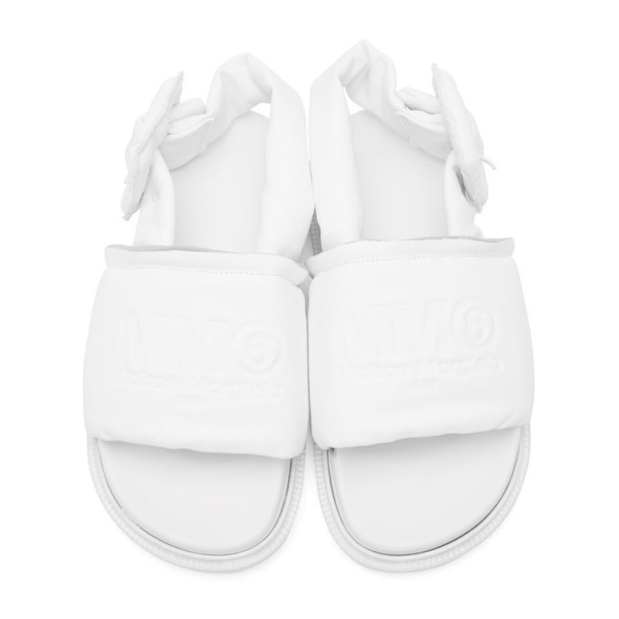 【MM6 Maison Margiela】Women's Padded White Sandals MM6 Maison Margiela Padded Leather Sandals | White | FARFETCH