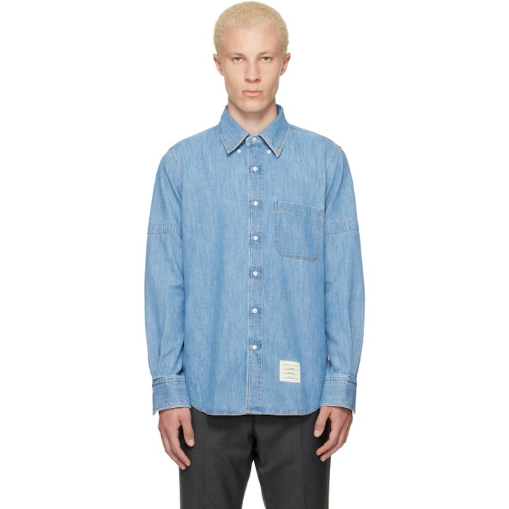 Photo: Thom Browne Blue Denim Armband Shirt