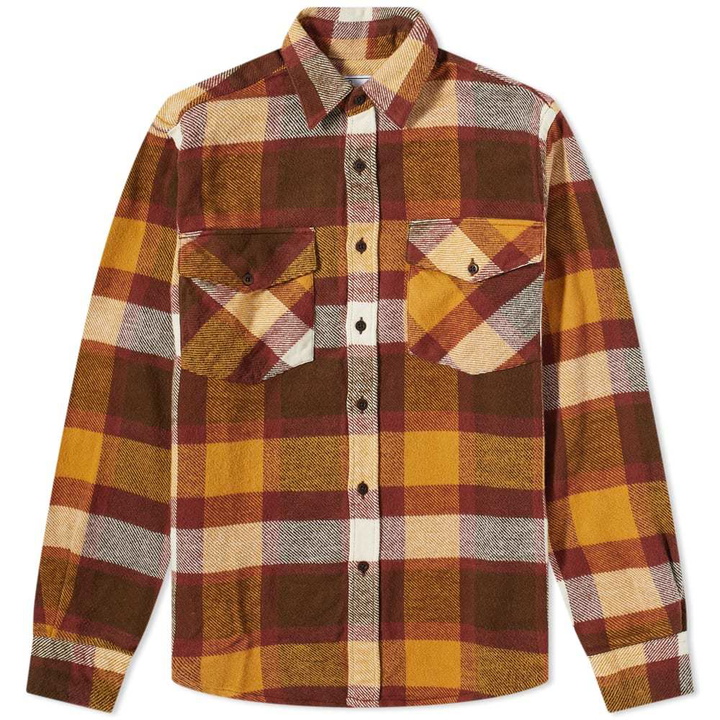 Photo: Portuguese Flannel Terracota Check 2 Pocket Overshirt