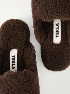 TEKLA - Shearling Slippers - Brown