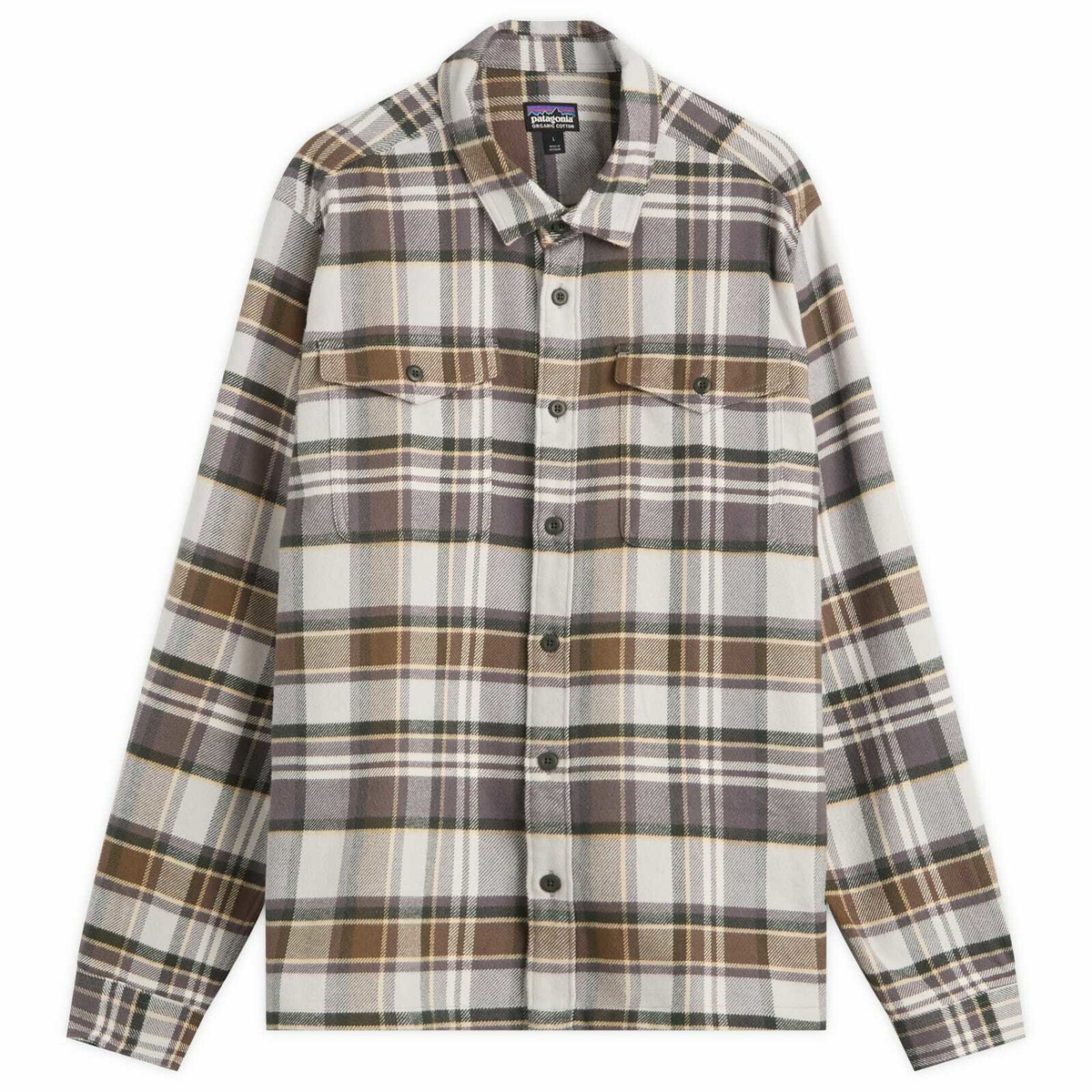 Patagonia Men's Fjord Flannel Shirt in Blizzard Salt Grey