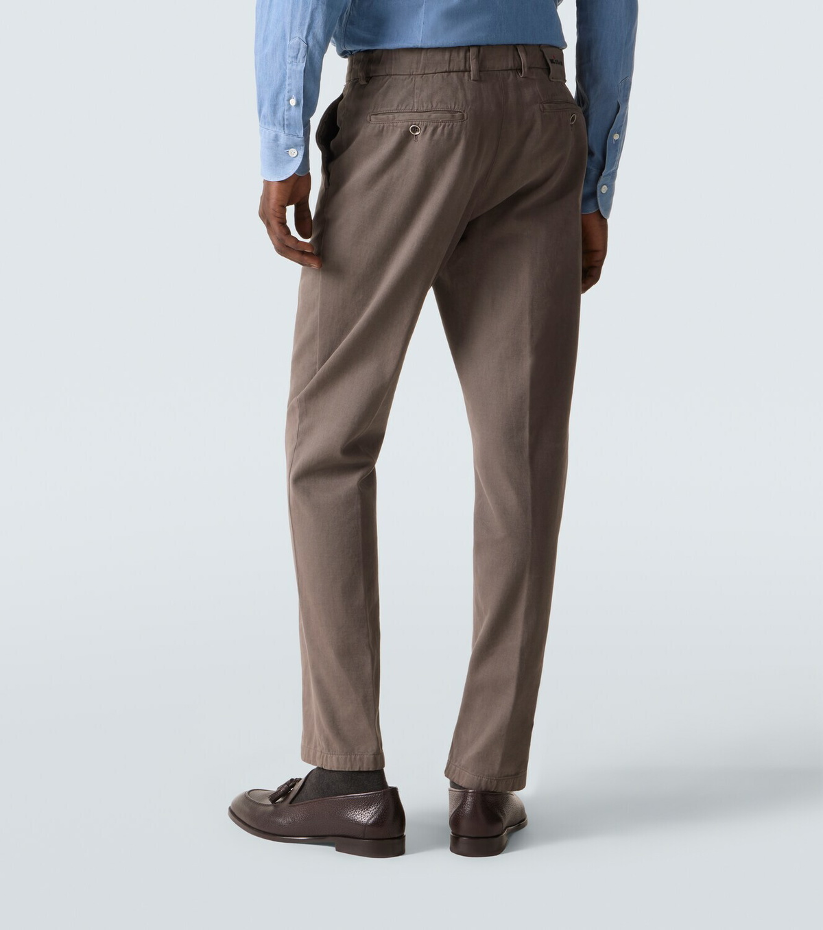 Kiton Cotton and cashmere slim chinos