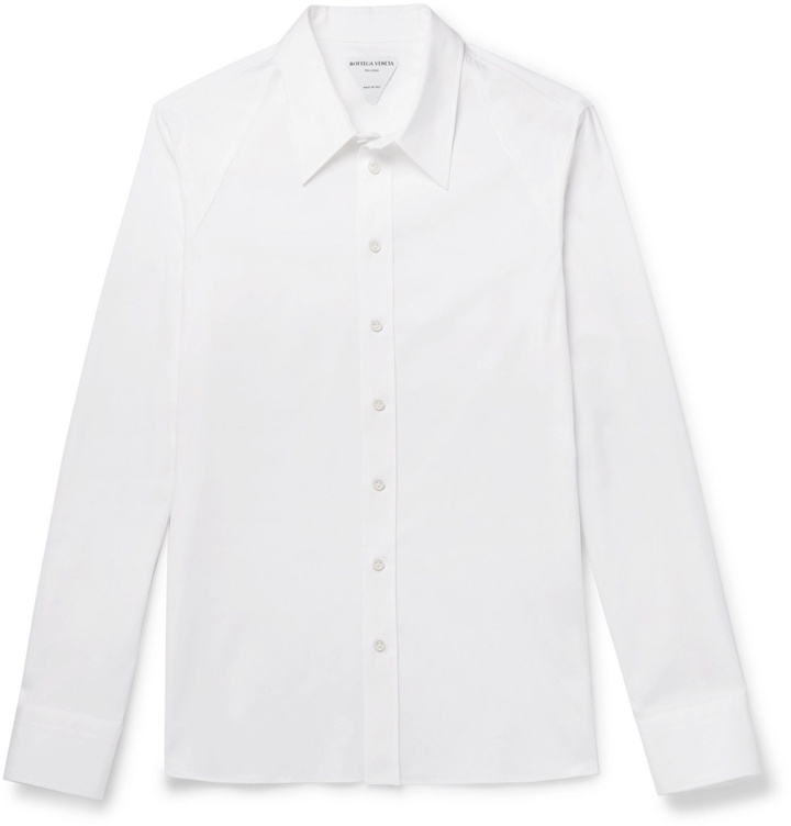Photo: Bottega Veneta - Slim-Fit Cotton-Blend Poplin Shirt - White