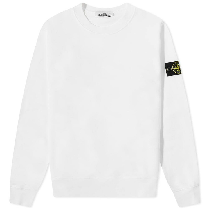 Photo: Stone Island Men's Garment Dyed Crew Neck Sweat in White