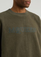 Alexander Mcqueen Logo-embroidered Cotton Sweatshirt Green
