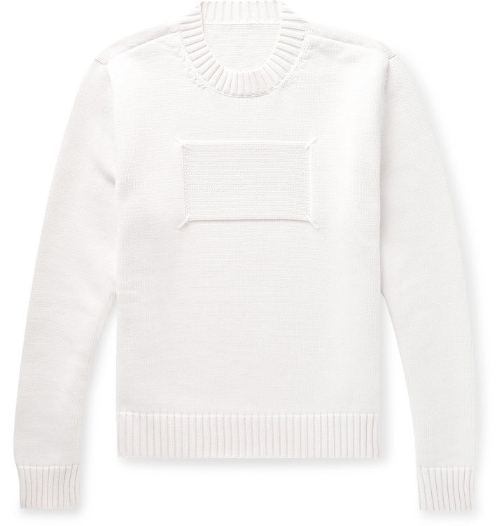 Photo: Maison Margiela - Cotton-Blend Sweater - White