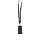Versace Men's Greek Lanyard Neck Wallet in Black/Gold