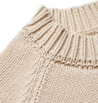 JACQUEMUS - Grain Herringbone Tape-Trimmed Cotton Sweater - Neutrals