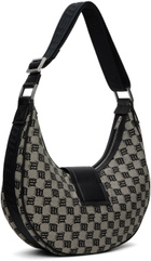MISBHV Taupe & Black Jacquard Monogram Moon Bag
