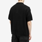 Represent Men's Boucle Textured Knit Polo Shirt in Black