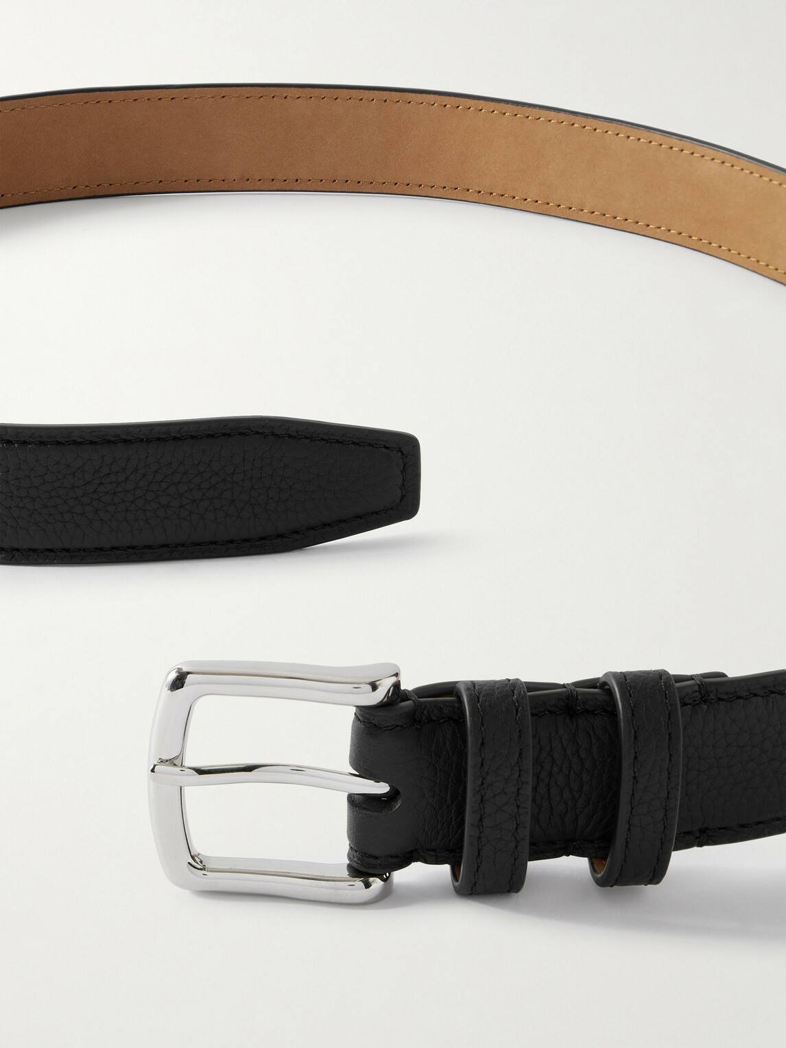 George Cleverley - 3cm Full-Grain Leather Belt - Black