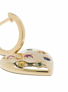 Roxanne First 14K Yellow Gold Kaleidoscope Heart Sapphire Hoop Earrings