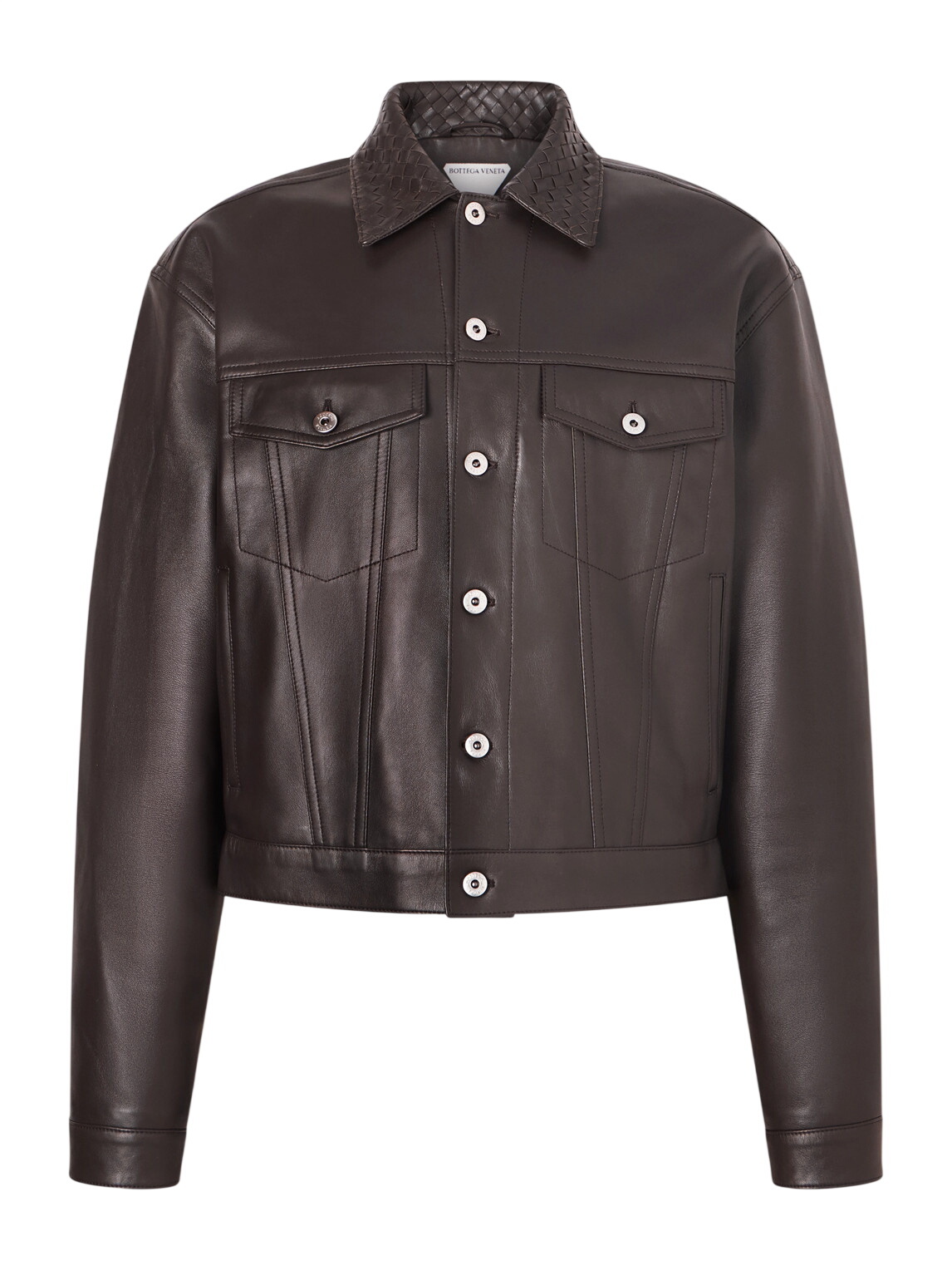 Bottega Veneta Brown Zip-Up Cotton Bomber Jacket Bottega Veneta