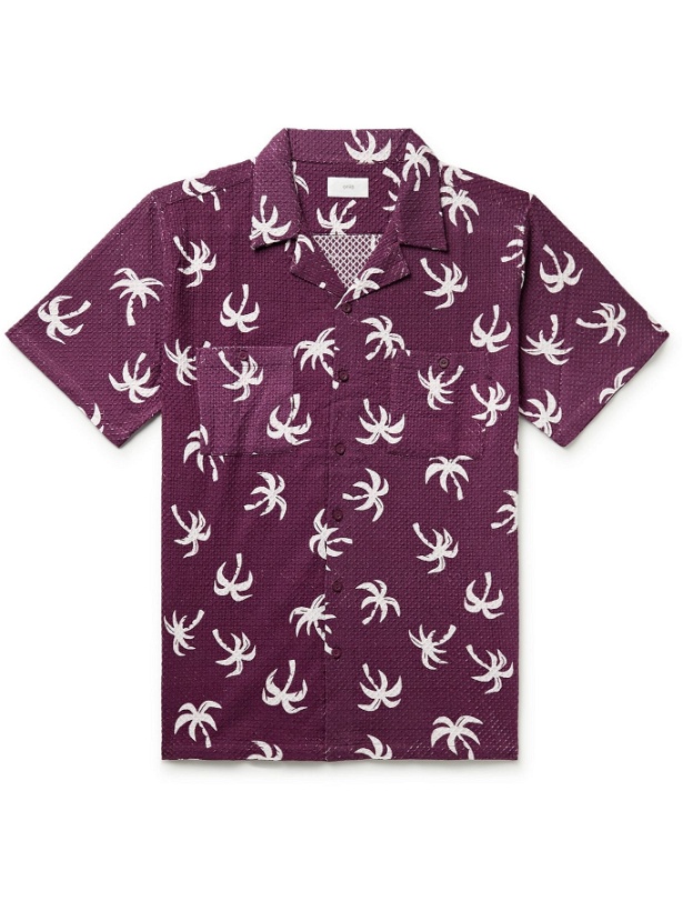 Photo: ONIA - Vacation Camp-Collar Printed Cotton-Jacquard Shirt - Purple