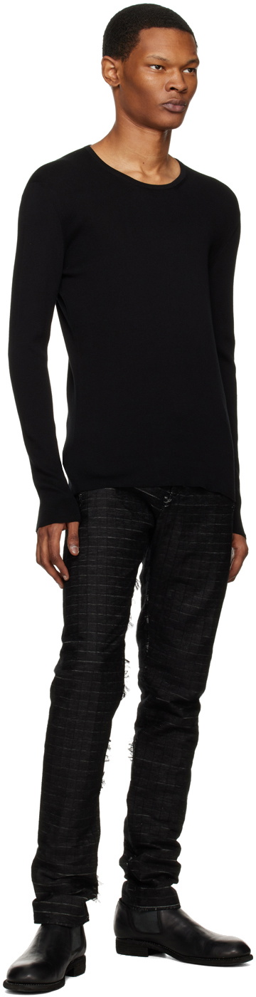 Label Under Construction Black Ribbed Sweater
