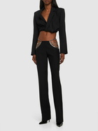 STELLA MCCARTNEY - Straight Wool Pants W/ Chain Details