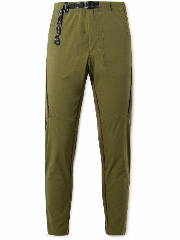 Photo: And Wander - Slim-Fit Straight-Leg Belted Thermolite and Shell Trousers - Green