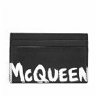 Alexander McQueen Men's Graffiti Card Holder in Black/White
