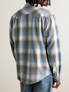 RRL - Allen Checked Cotton-Flannel Western Shirt - Blue