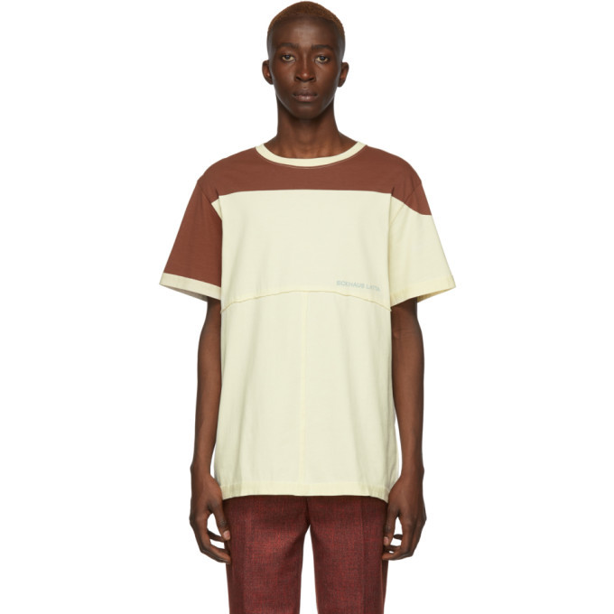 Eckhaus Latta Brown and Yellow Lapped T-Shirt Eckhaus Latta