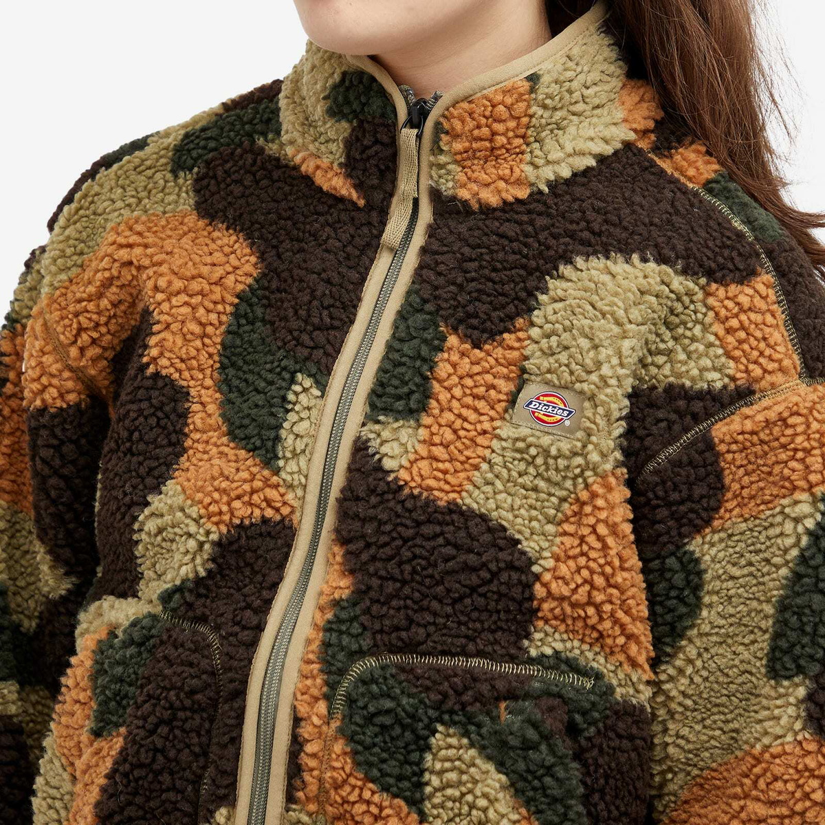 Dickies Women's Mount Hope Camo Fleece in Imperial Green