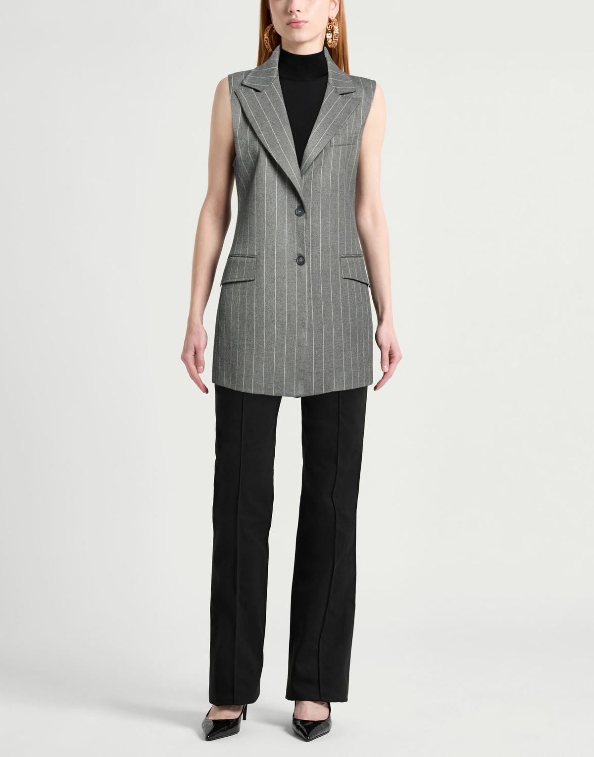 Manila Grace Womens Tailored Vest in Grey