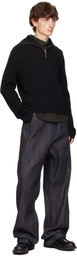 Omar Afridi Black Knitted Drivers Sweatshirt